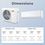 Aire acondicionado minisplit de 36000 BTU, 4 zonas, 21.5 SEER2 con bomba de calor