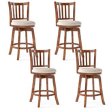 360¬∞ Rotating Counter Height Chairs Set of 4 with Backrest and Upholstered Seat