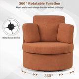 360¬∞ Swivel Accent Chair with Half Moon Storage Ottoman