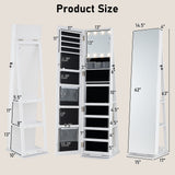 360¬∞ Swivel Jewelry Cabinet with Full Length Mirror