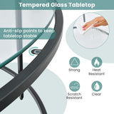 Mesa de centro redonda de 36 pulgadas con tablero de cristal templado