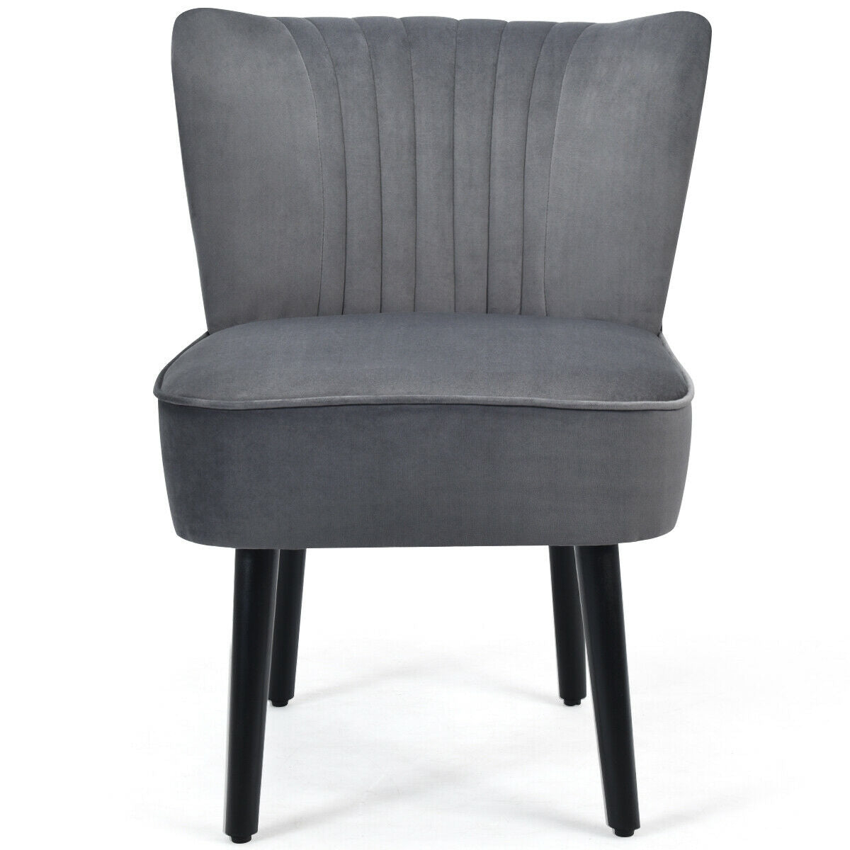 Juego de 2 sillones modernos tapizados con patas de madera maciza