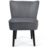 Juego de 2 sillones modernos tapizados con patas de madera maciza