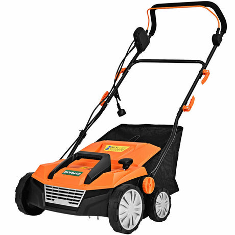 Escarificador eléctrico de 15 pulgadas y 13 amperios con bolsa recolectora y cuchillas extraíbles