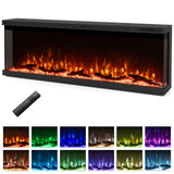 Inserto de chimenea eléctrica de 3 lados de 36/40/50/60 pulgadas de ancho con control remoto y 12 colores de llama