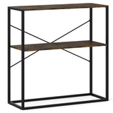 36" Console Table 2-Tier Entryway Table with Wooden Open Shelves and Metal Frame