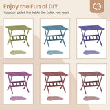 36-Inch Acacia Wood Folding Patio Dining Table with Umbrella Hole for 4 People