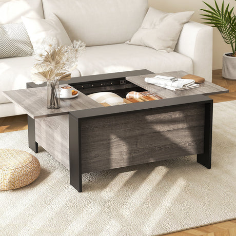 Mesa de centro de 36.5 pulgadas con tapa deslizante y compartimento oculto