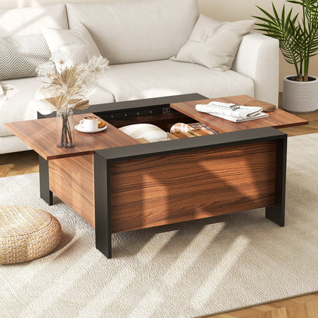 Mesa de centro de 36.5 pulgadas con tapa deslizante y compartimento oculto