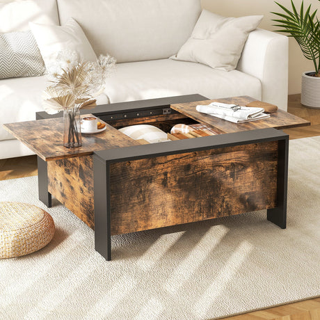 Mesa de centro de 36.5 pulgadas con tapa deslizante y compartimento oculto