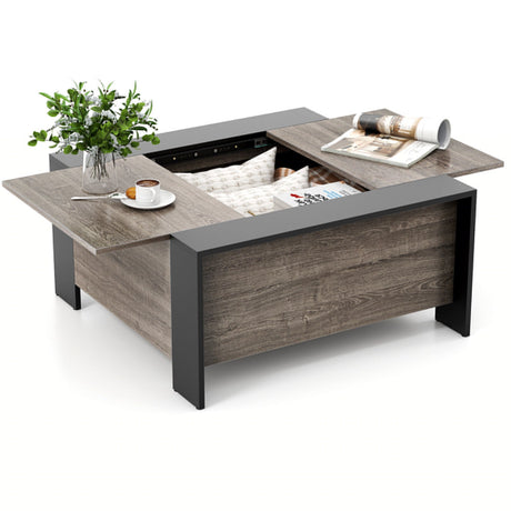 Mesa de centro de 36.5 pulgadas con tapa deslizante y compartimento oculto