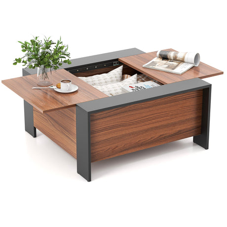 Mesa de centro de 36.5 pulgadas con tapa deslizante y compartimento oculto