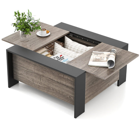 Mesa de centro de 36.5 pulgadas con tapa deslizante y compartimento oculto