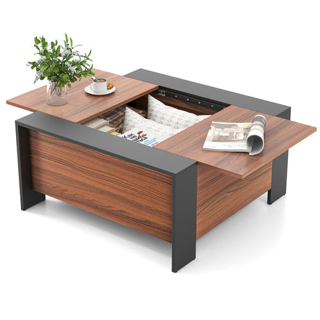 Mesa de centro de 36.5 pulgadas con tapa deslizante y compartimento oculto