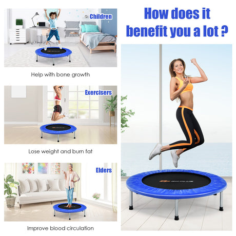 Trampolín plegable de 36 pulgadas, mini rebotador portátil para fitness y recreación