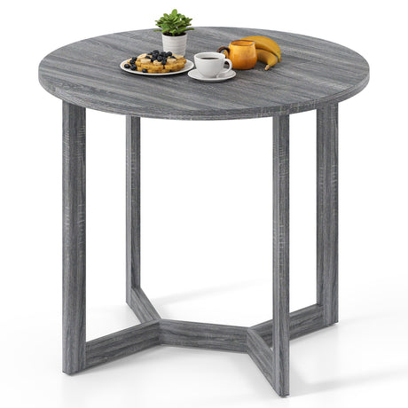 Mesa de comedor redonda de madera de 36 pulgadas para 2-4 personas con base de pedestal en forma de ala