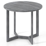 36 Inch Round Wood Dining Table for 2-4 People with Wing-shaped Pedestal Base