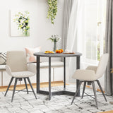36 Inch Round Wood Dining Table for 2-4 People with Wing-shaped Pedestal Base