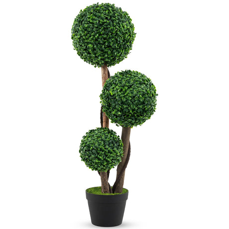 Árbol topiario artificial de boj de 36 pulgadas de alto en maceta