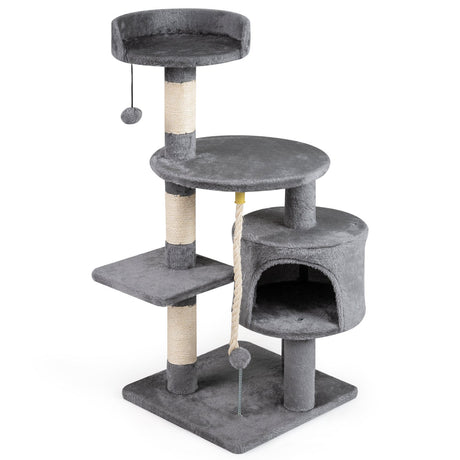 Torre para gatitos de 36 pulgadas de alto con condominio y percha de felpa