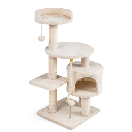 Torre para gatitos de 36 pulgadas de alto con condominio y percha de felpa