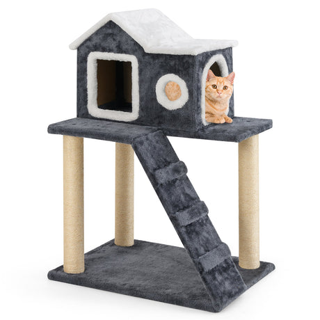 Árbol rascador de torre para gatos con rascadores de condominio y escalera de 36 pulgadas