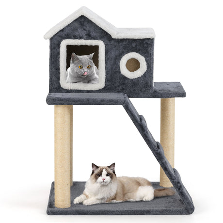 Árbol rascador de torre para gatos con rascadores de condominio y escalera de 36 pulgadas