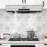Campana extractora de 36 pulgadas bajo mueble 900 CFM para cocina con colector de aceite - Plateada