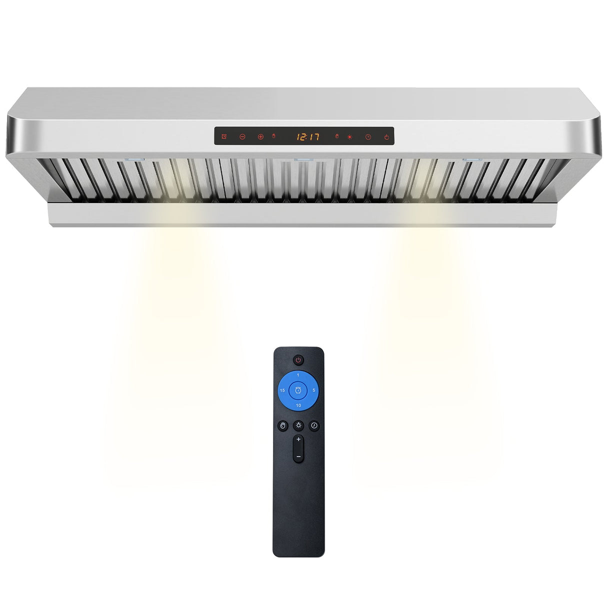 Campana extractora de 36 pulgadas bajo mueble 900 CFM para cocina con colector de aceite - Plateada