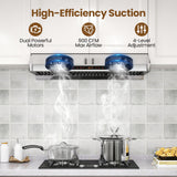 Campana extractora de 36 pulgadas bajo mueble 900 CFM para cocina con colector de aceite - Plateada