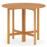 Mesa de comedor redonda plegable para exterior de 91 cm con tablero de listones