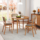 36 inch Acacia Wood Round Outdoor Dining Table for 4 People