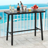 Mesa de bar de 36 pulgadas de altura para patio con almohadillas ajustables para los pies