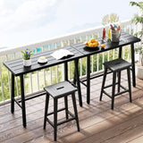Mesa de bar de 36 pulgadas de altura para patio con almohadillas ajustables para los pies