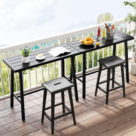 Mesa de bar de 36 pulgadas de altura para patio con almohadillas ajustables para los pies