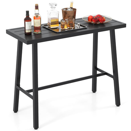 Mesa de bar de 36 pulgadas de altura para patio con almohadillas ajustables para los pies