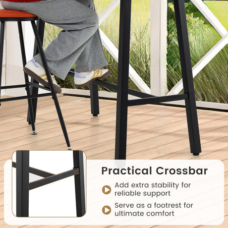 Mesa de bar de 36 pulgadas de altura para patio con almohadillas ajustables para los pies