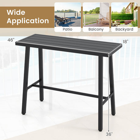 Mesa de bar de 36 pulgadas de altura para patio con almohadillas ajustables para los pies