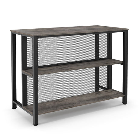 Mesa de bar de 3 niveles y 91,4 cm con almacenamiento, estructura de metal, almohadillas ajustables para los pies para el comedor