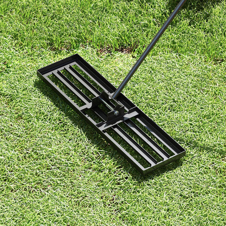 Rastrillo nivelador de césped de 36 x 10 pulgadas con mango ergonómico