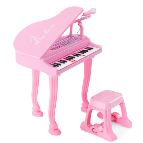 Teclado de piano para niños de 37 teclas con taburete y tapa de piano