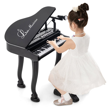 Teclado de piano para niños de 37 teclas con taburete y tapa de piano