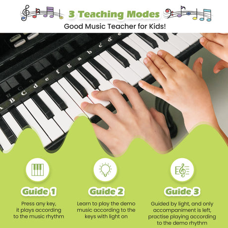 Teclado de piano para niños de 37 teclas con taburete y tapa de piano