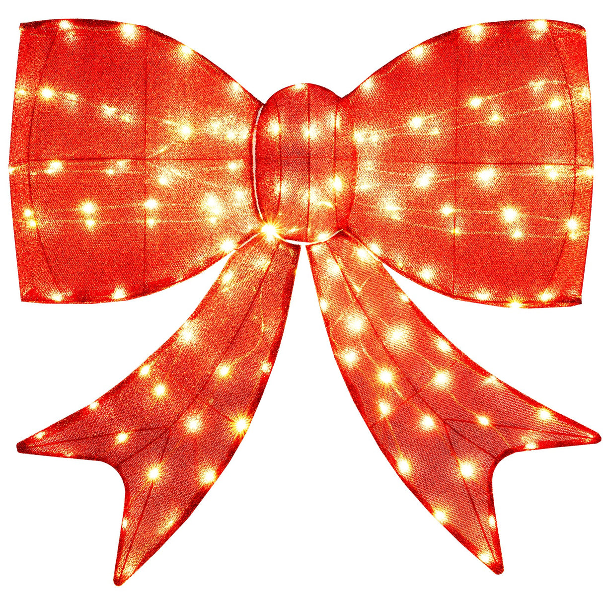 Lazo de Navidad iluminado de 37 pulgadas con luces LED de color blanco cálido