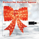 Lazo de Navidad iluminado de 37 pulgadas con luces LED de color blanco cálido
