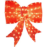 Lazo de Navidad iluminado de 37 pulgadas con luces LED de color blanco cálido