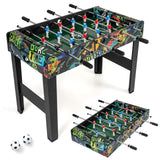 Mesa de futbolín mini de 37 pulgadas, mesa de juego 2 en 1 con patas desmontables para tablero - Negra