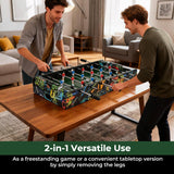 Mesa de futbolín mini de 37 pulgadas, mesa de juego 2 en 1 con patas desmontables para tablero - Negra