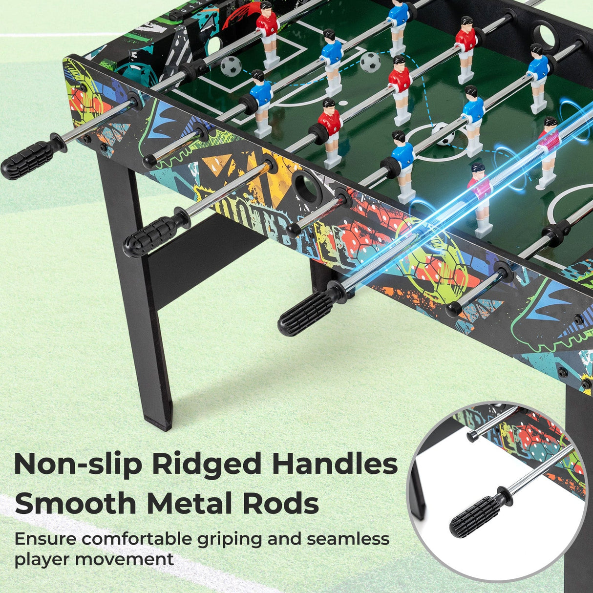 Mesa de futbolín mini de 37 pulgadas, mesa de juego 2 en 1 con patas desmontables para tablero - Negra