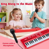 Teclado de piano para niños de 37 teclas con 8 ritmos y micrófono